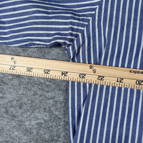 R & G London Shirt Men's X-Large Button Down Dress Blue White Striped Cotton - Picture 13 of 15